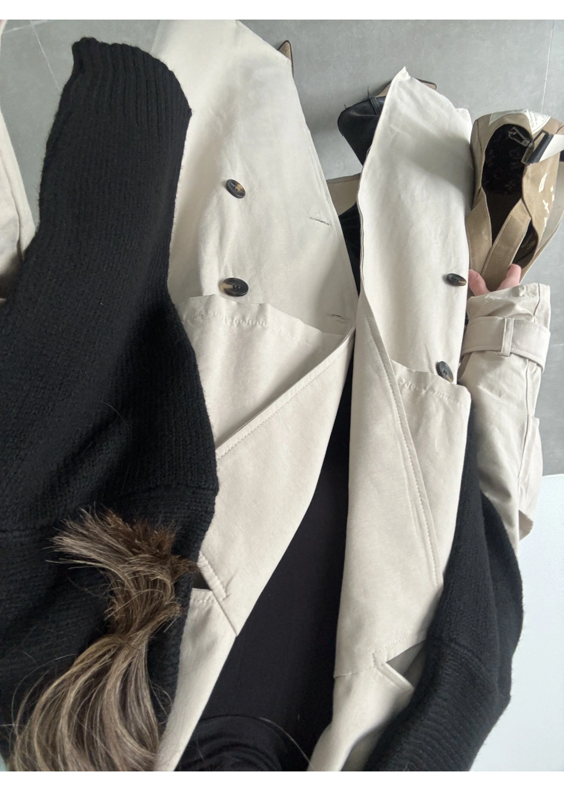 Cool Oversize Astarlı Premium Taş Kuşaklı Trençkot