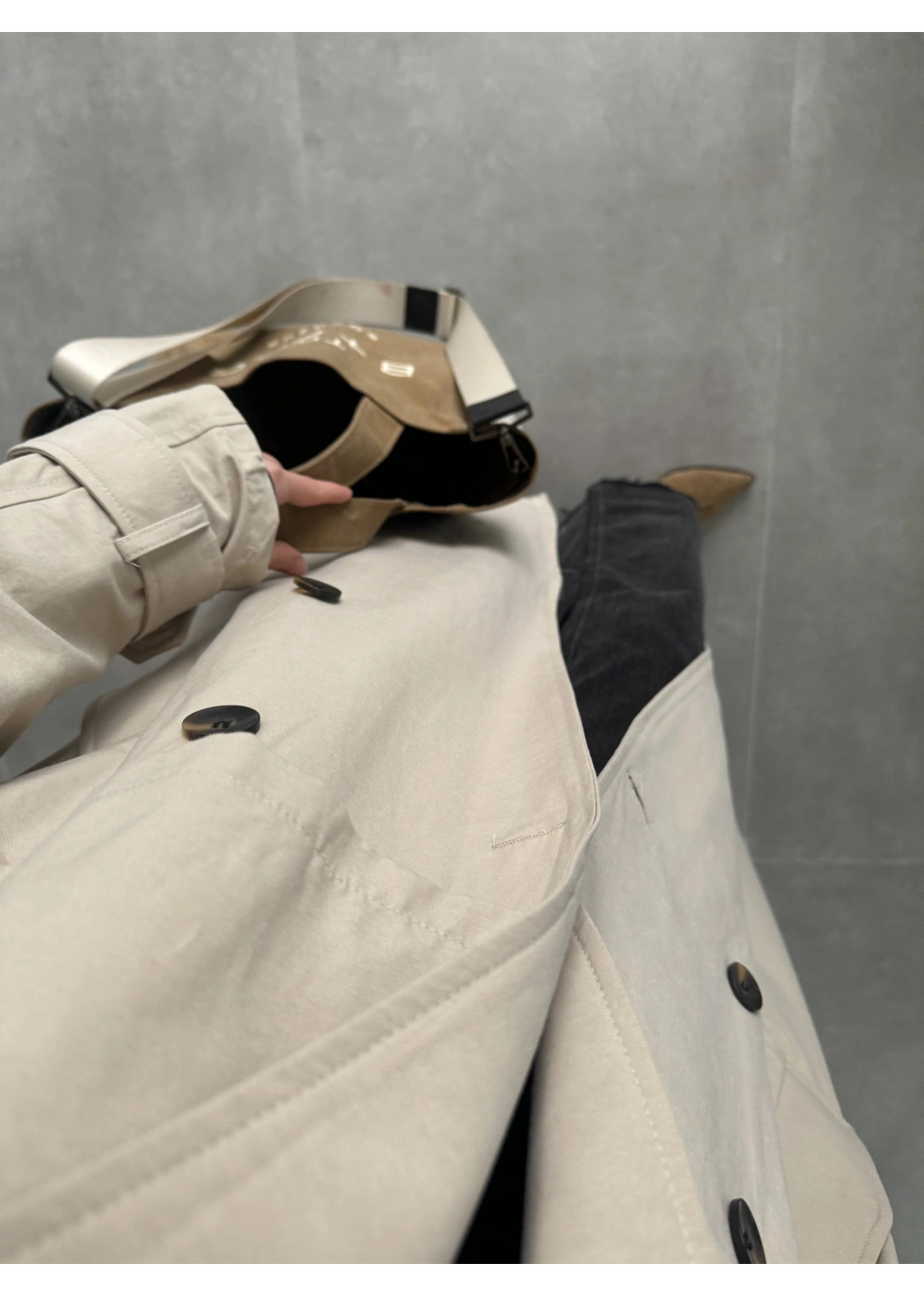 Cool Oversize Astarlı Premium Taş Kuşaklı Trençkot