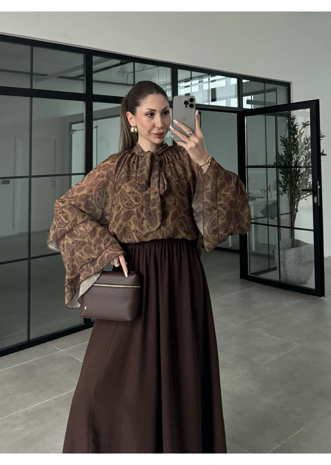 Rora Vintage Önü Bağlamalı Şifon Bluz