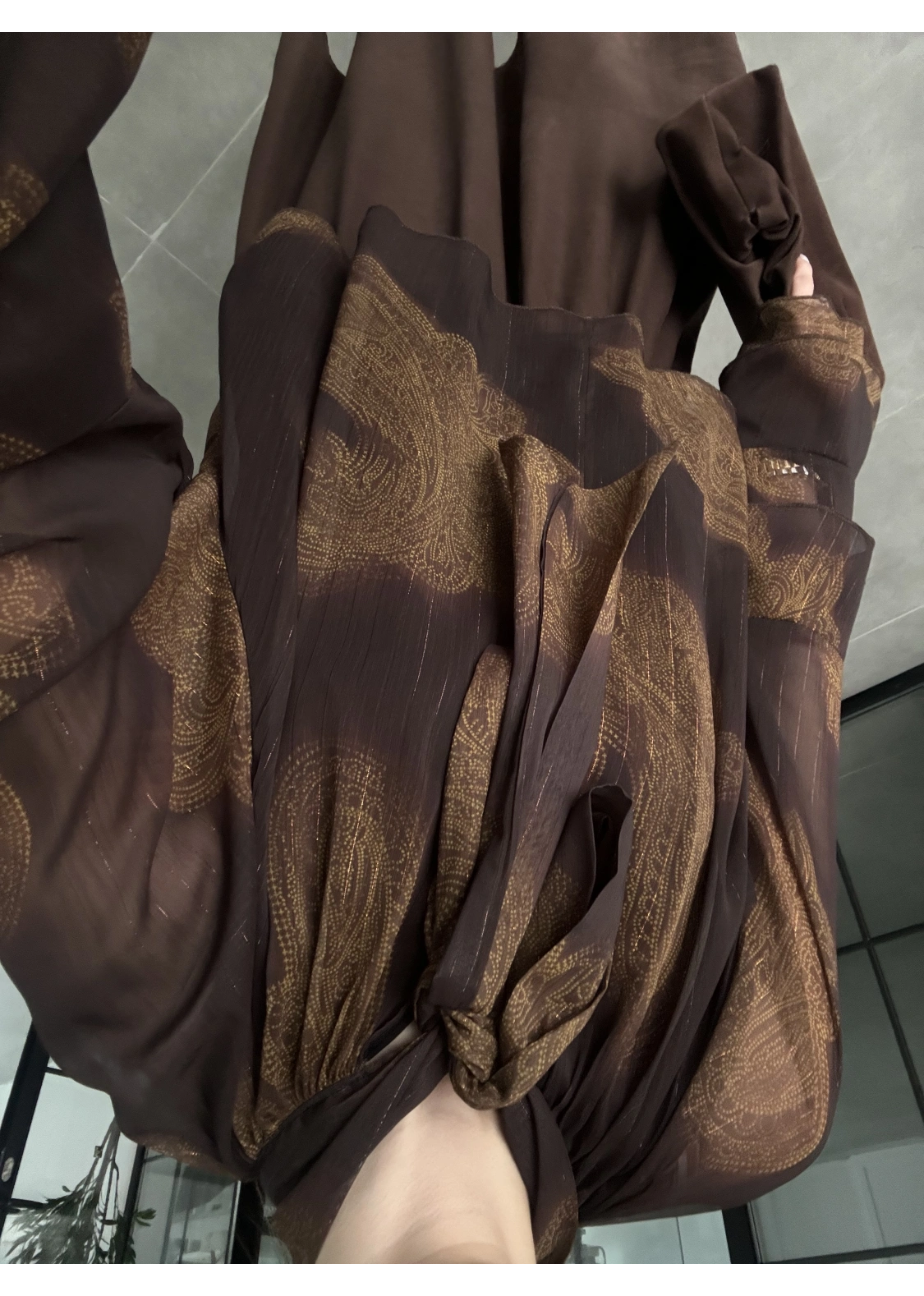 Boho Vintage Önü Bağlamalı Şifon Bluz