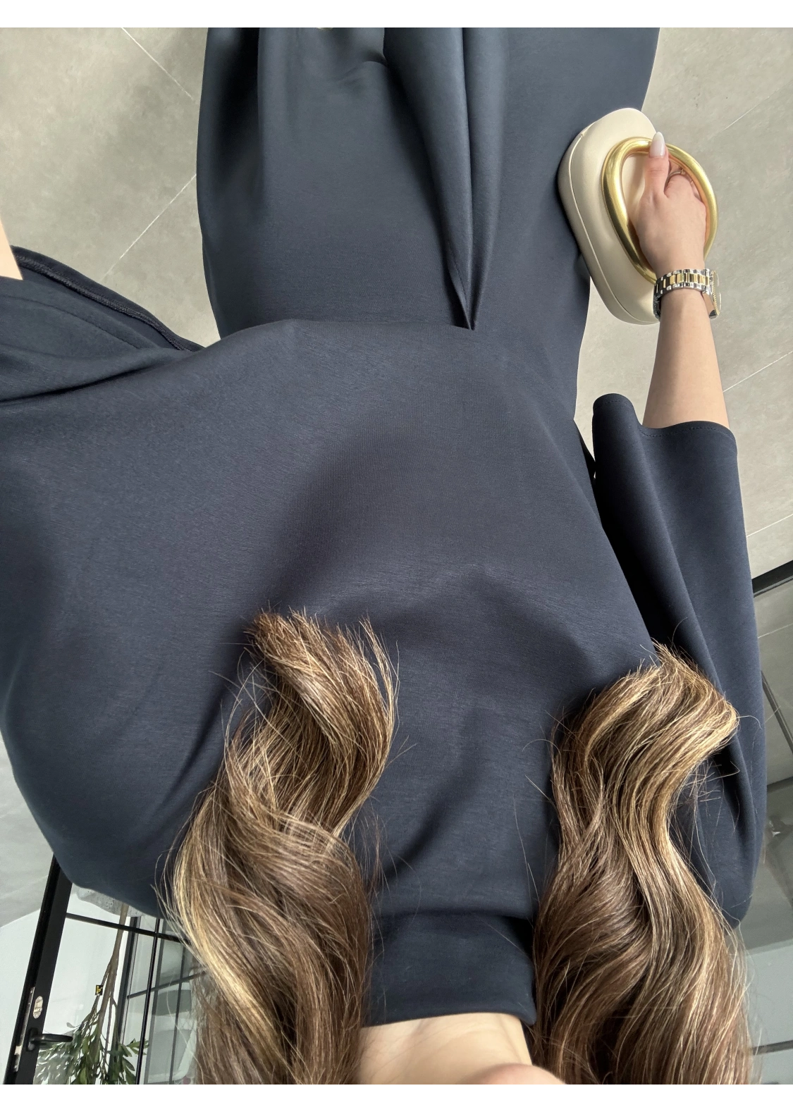 Oysh Modal Kumaş Asimetrik Lacivert Etekli Takım