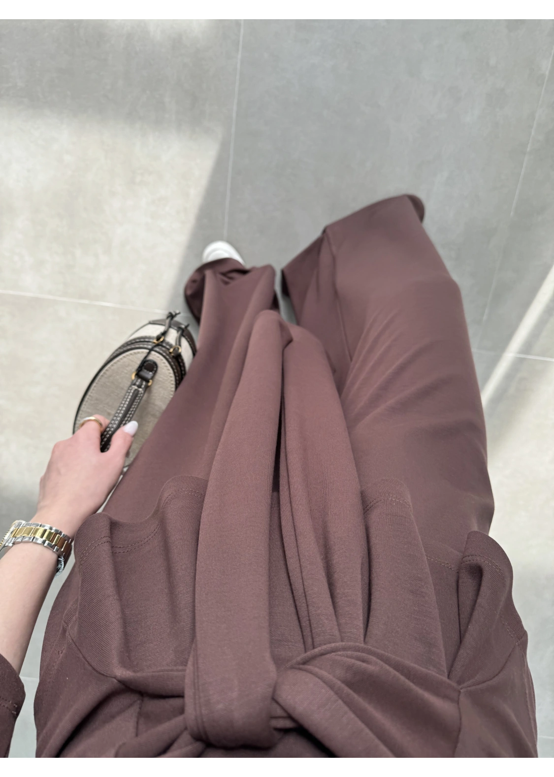 Önden Bağlamalı Model Kumaş Kahve Takım