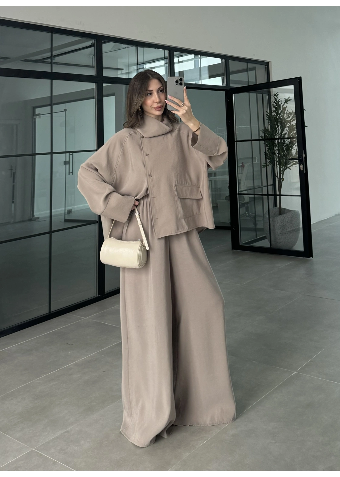 Tek Cepli Şal Yaka Vizon Tensel Takım