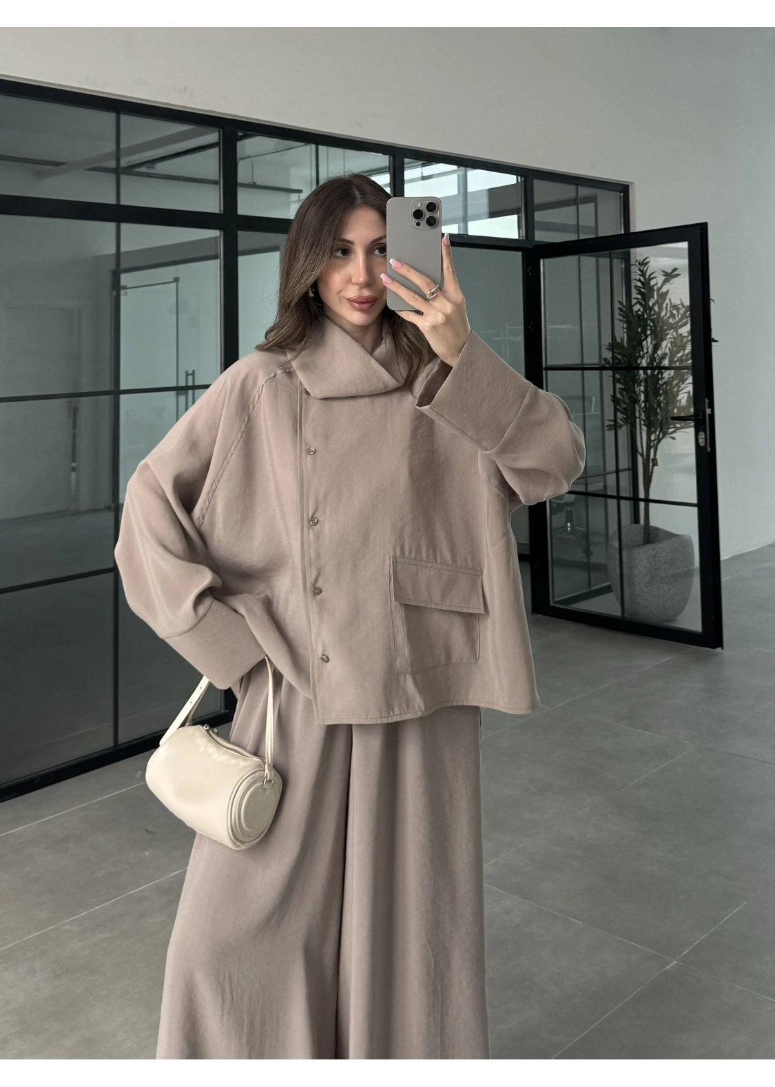 Tek Cepli Şal Yaka Vizon Tensel Takım