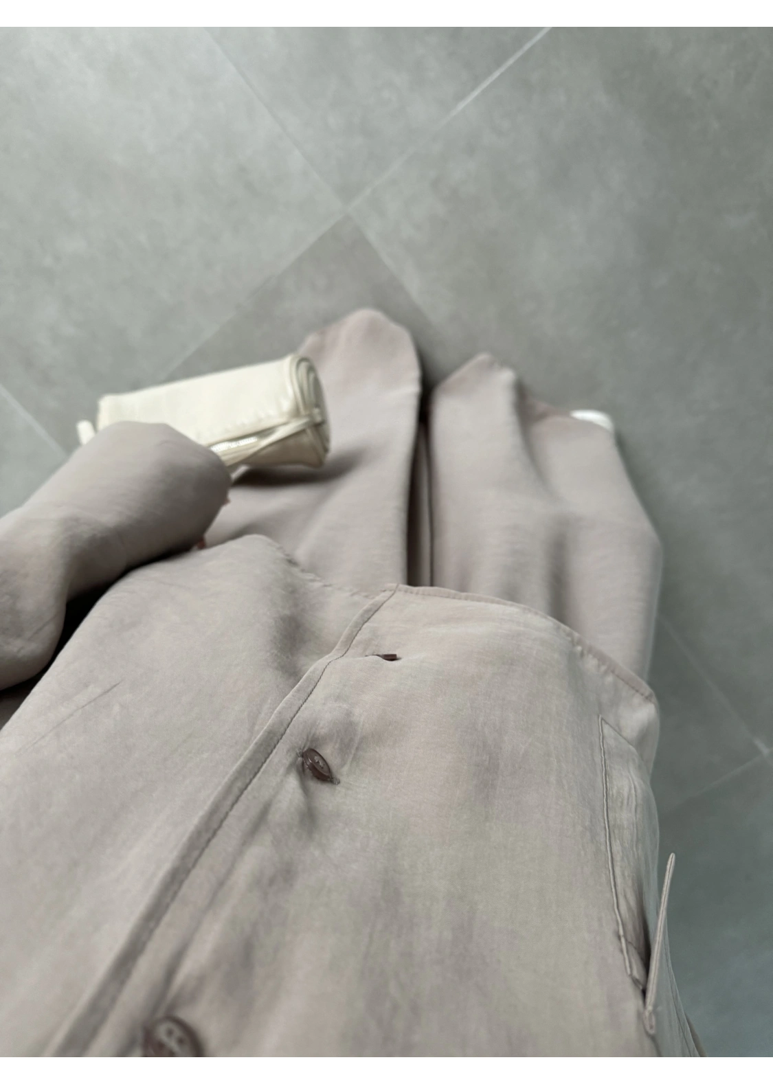 Tek Cepli Şal Yaka Vizon Tensel Takım