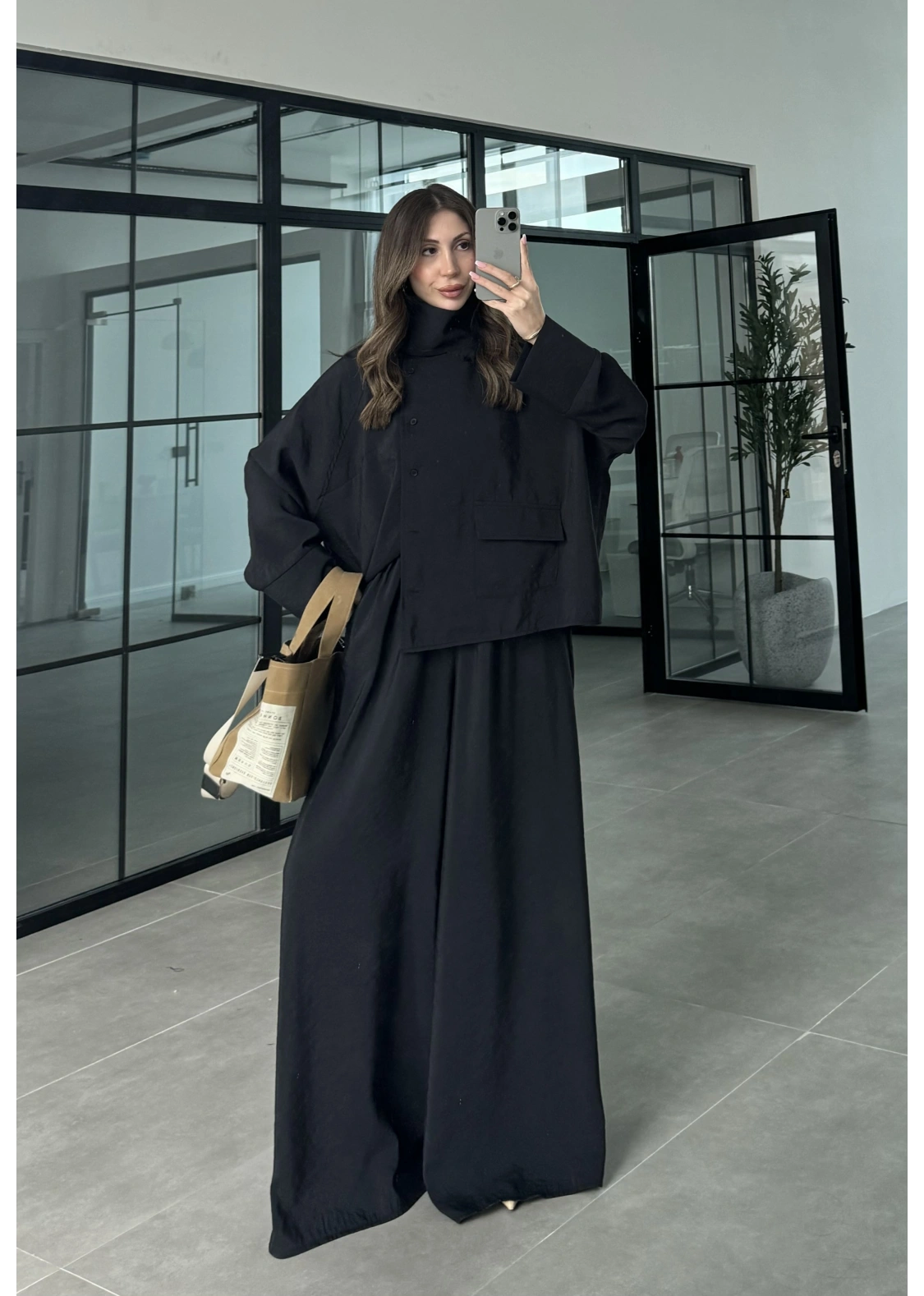 Tek Cepli Şal Yaka Siyah Tensel Takım