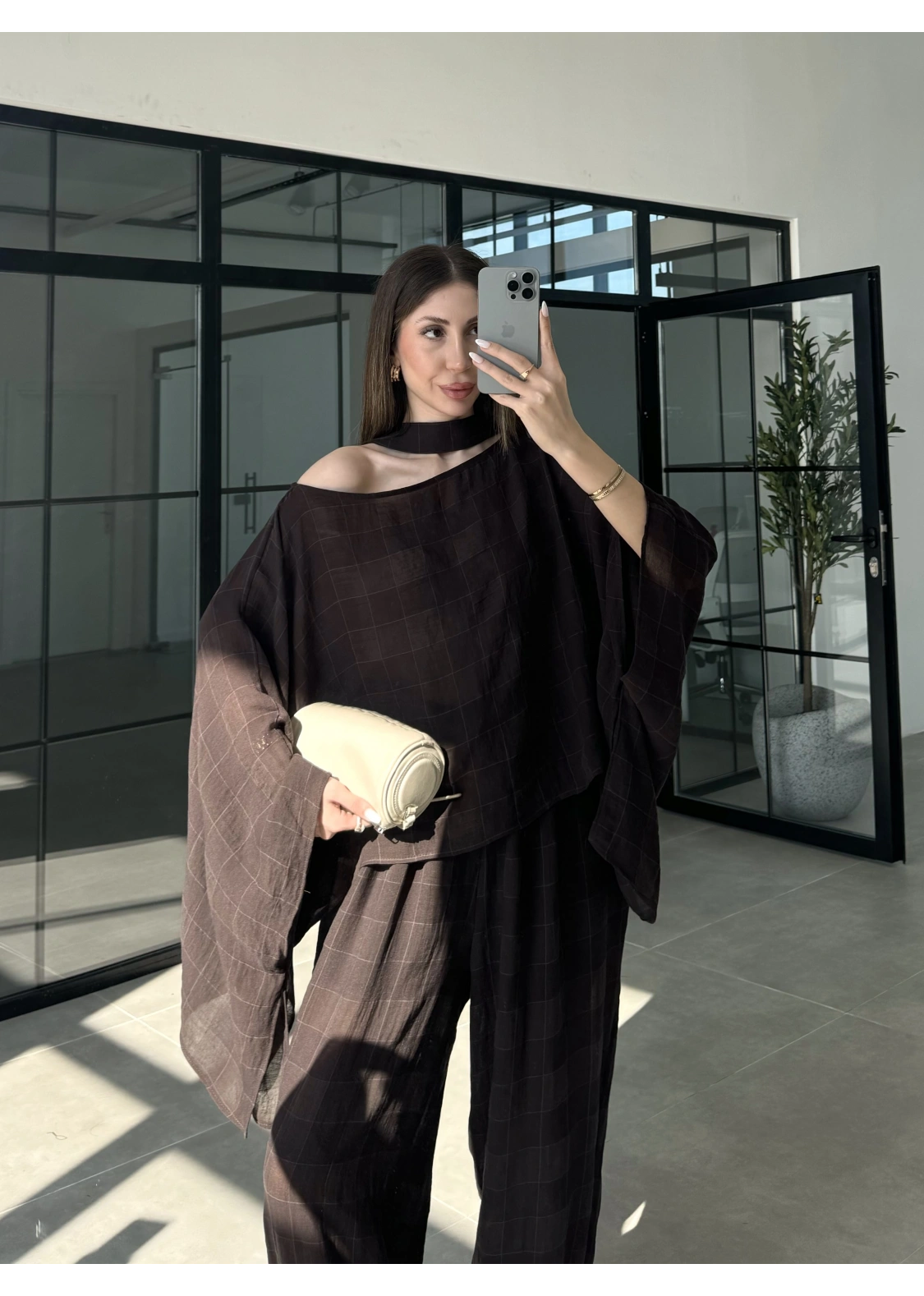 Pançolu İkili Kahve Şalvar Takım