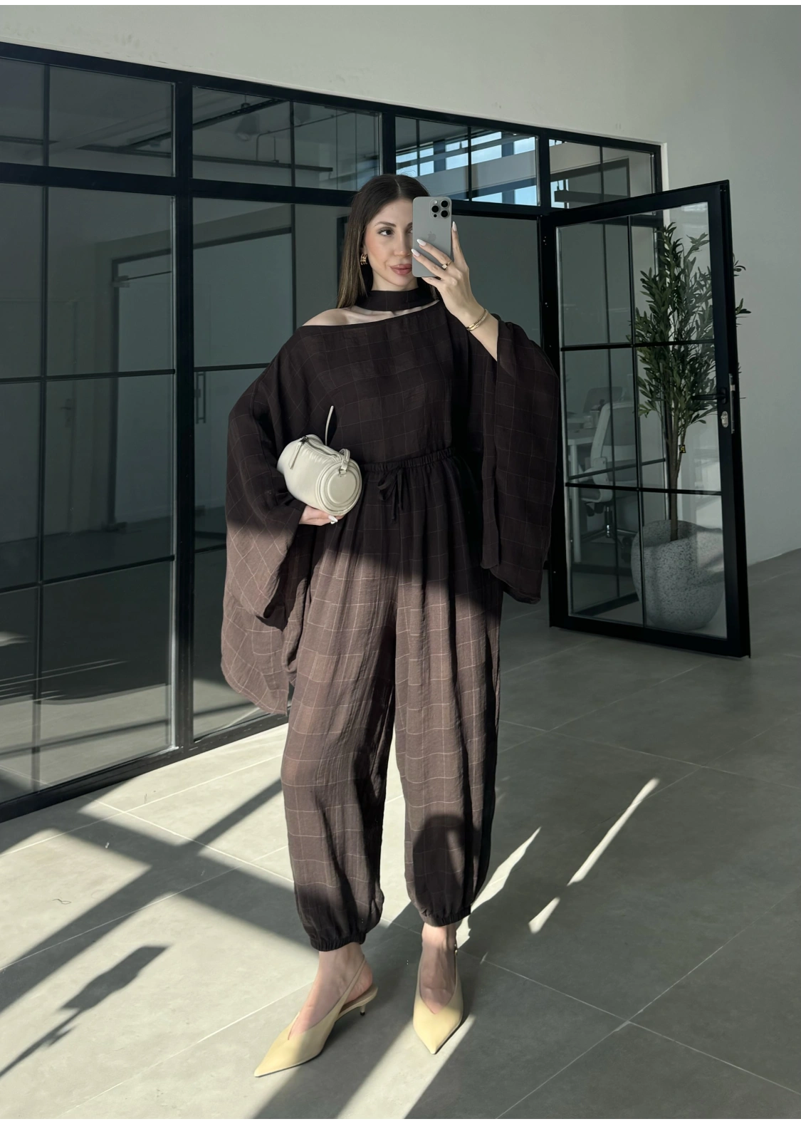 Pançolu İkili Kahve Şalvar Takım