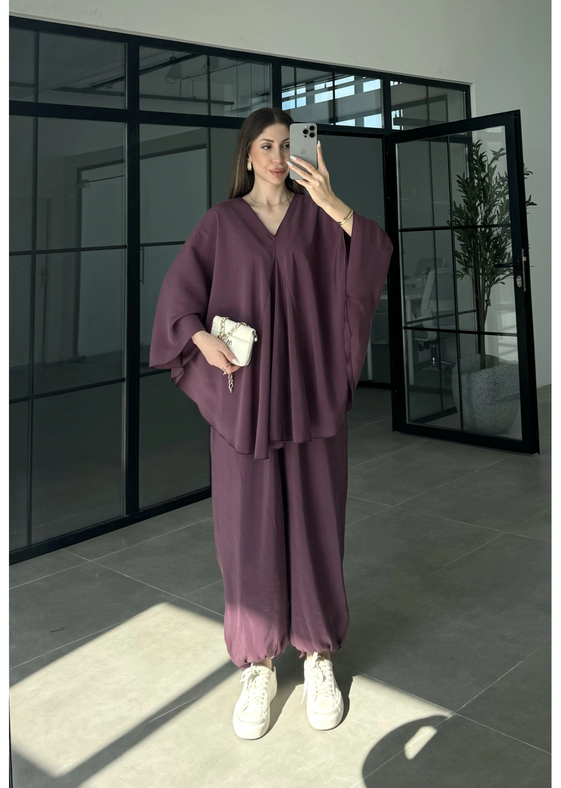 Vişne Salaş Bluz Şalvar Takım