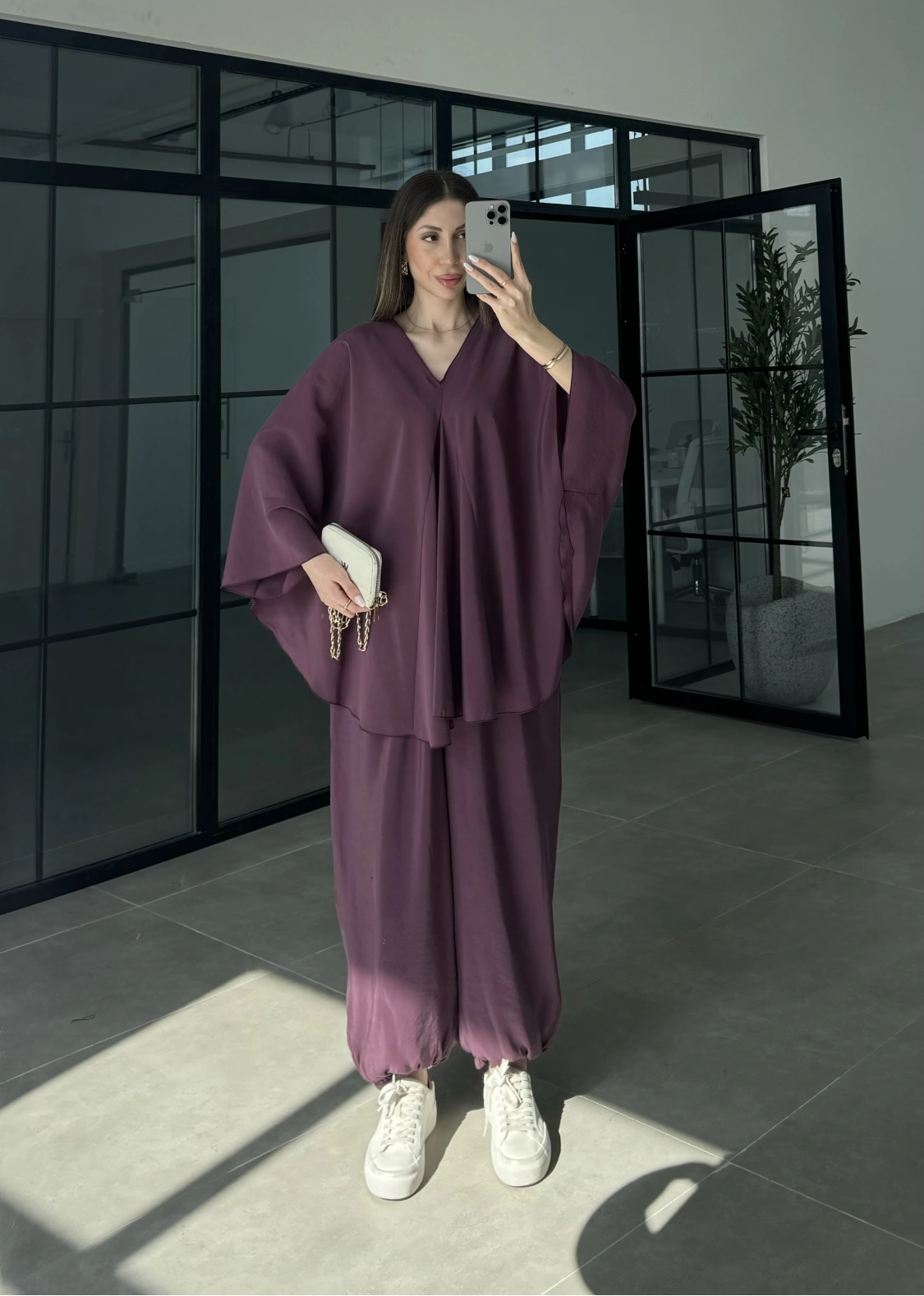 Vişne Salaş Bluz Şalvar Takım