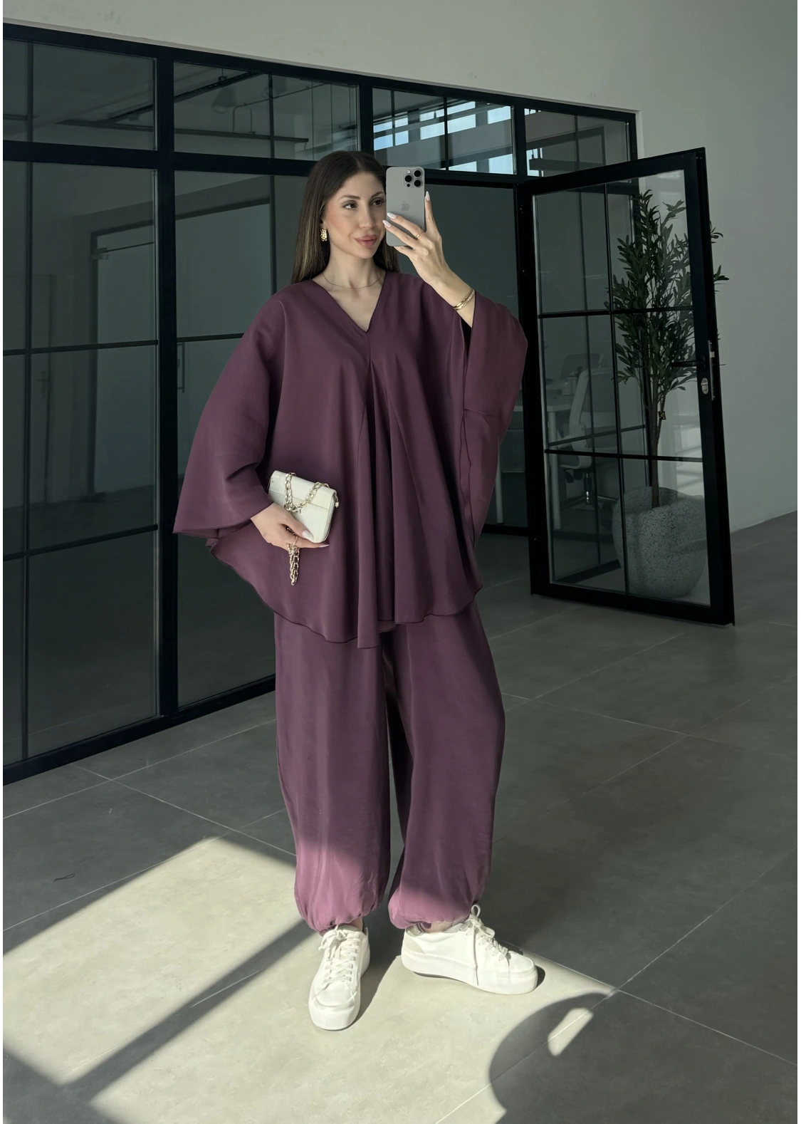 Vişne Salaş Bluz Şalvar Takım