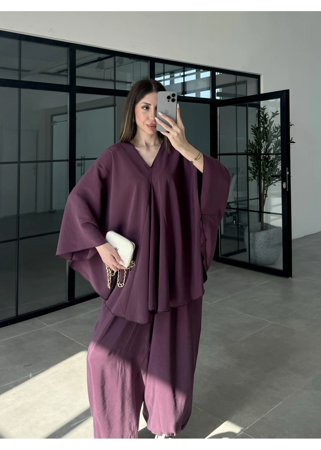 Vişne Salaş Bluz Şalvar Takım