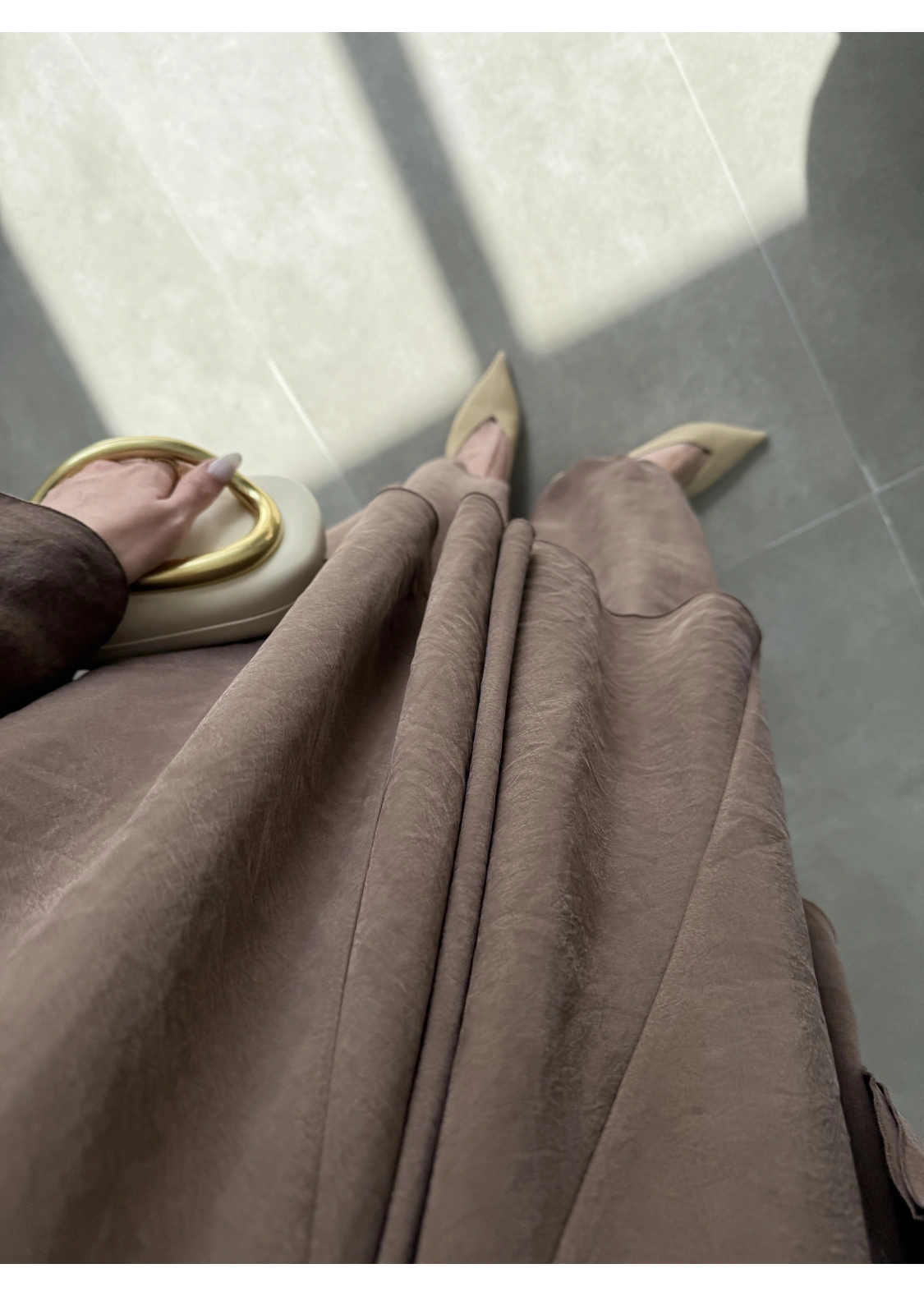 Kahve Salaş Bluz Şalvar Takım