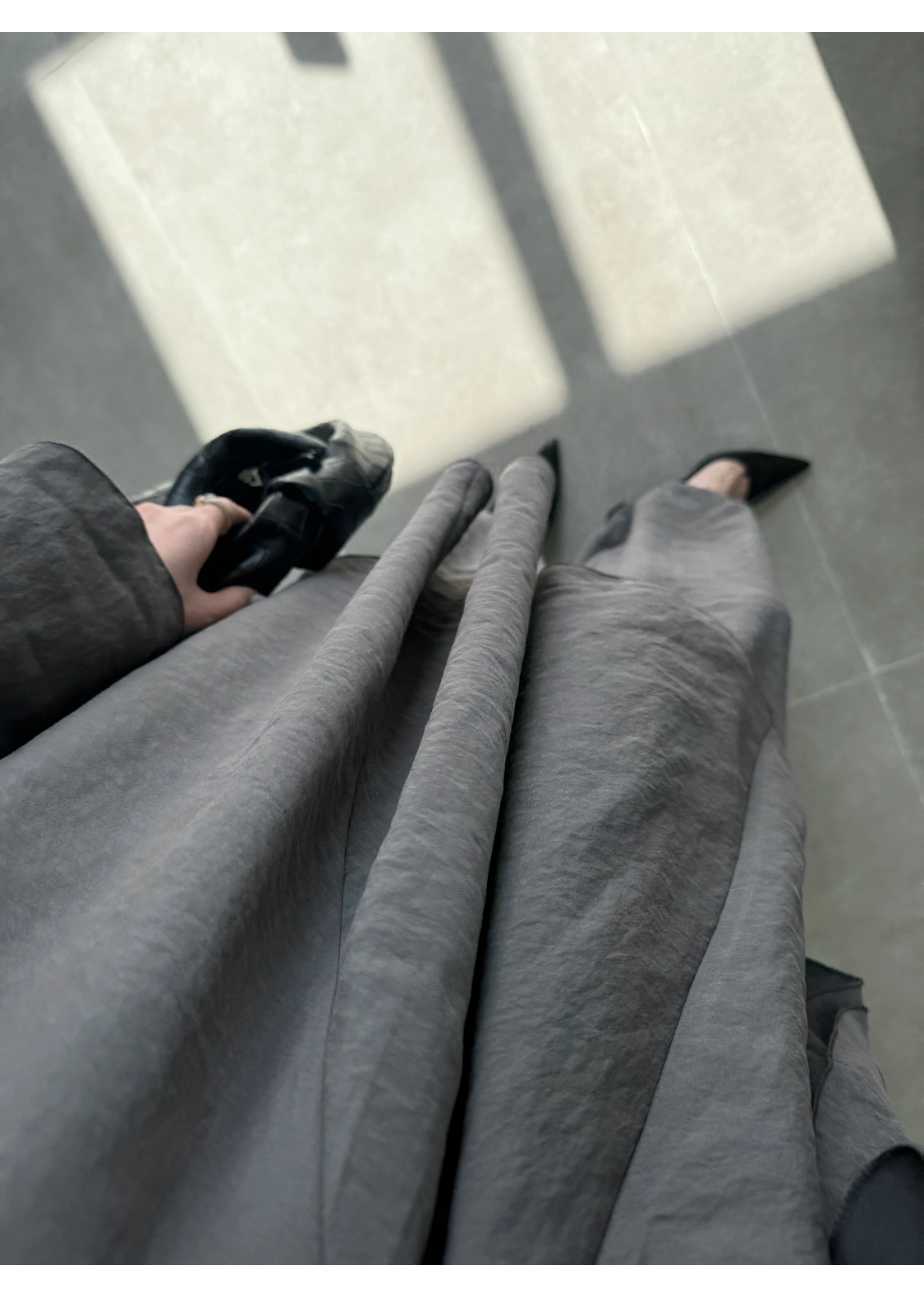 Antrasit Salaş Bluz Şalvar Takım