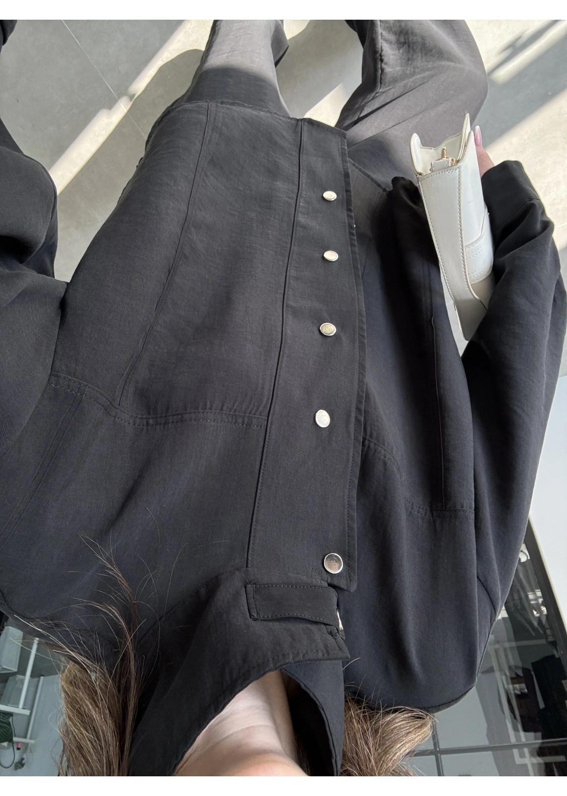 Boyundan Parçalı Siyah Bomber Takım