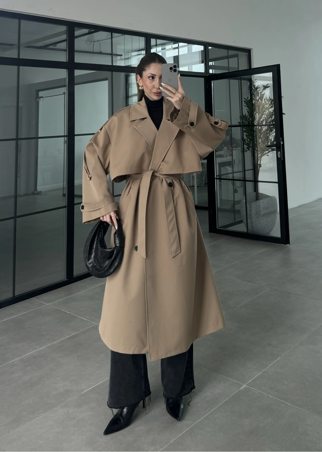 Voi Premium Yüksek Kalite Astarlı Kamel Trençkot