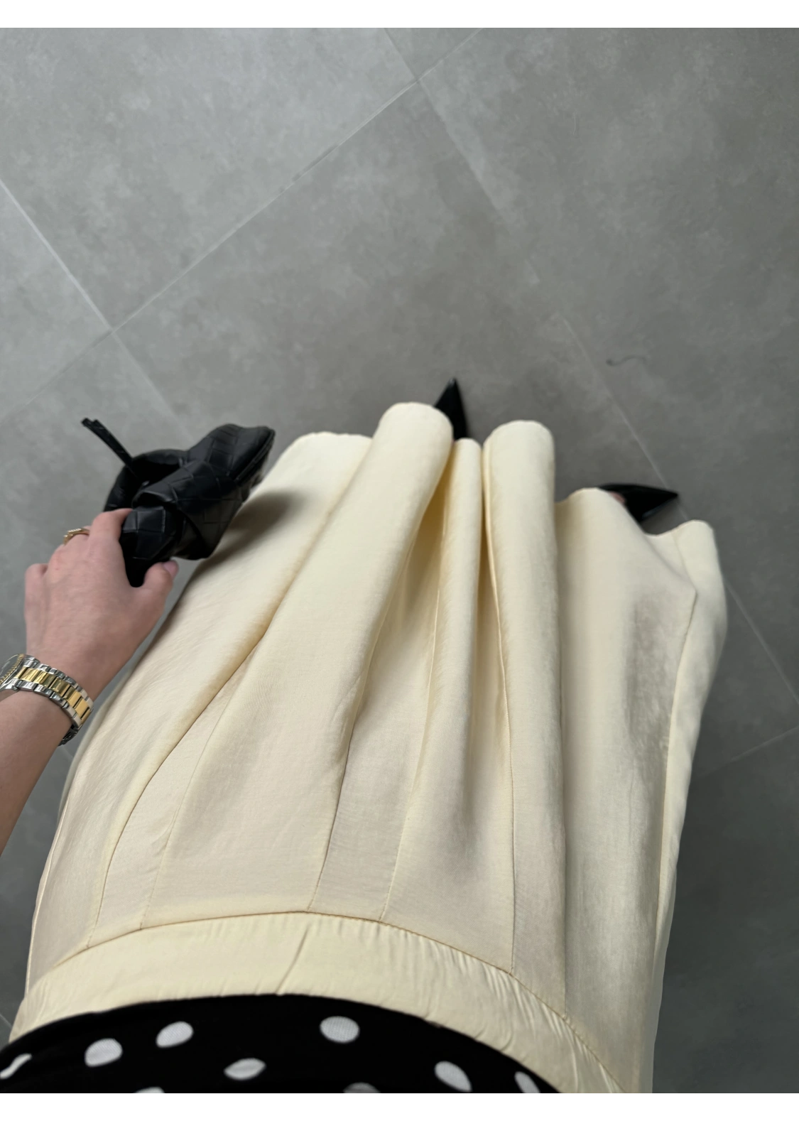 Midi Boy Tereyağ Sarısı Tensel Etek