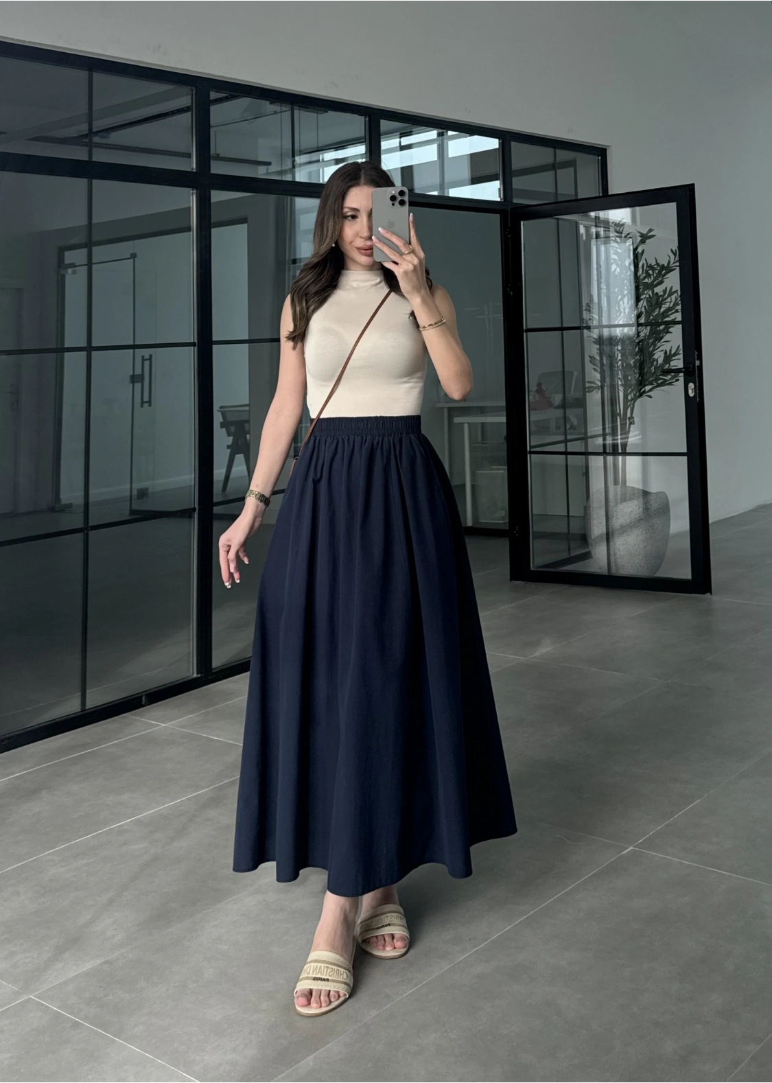 Poplin Kumaş Premium Lacivert Etek