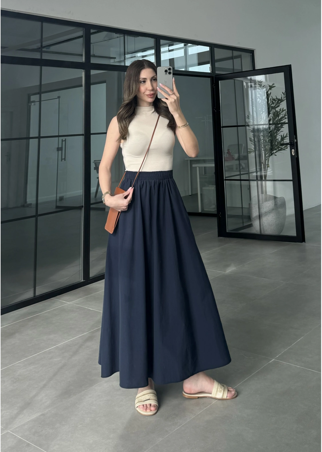 Poplin Kumaş Premium Lacivert Etek