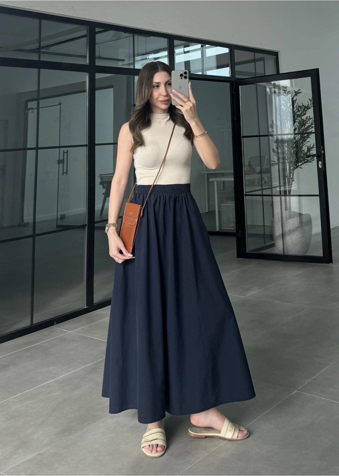 Poplin Kumaş Premium Lacivert Etek