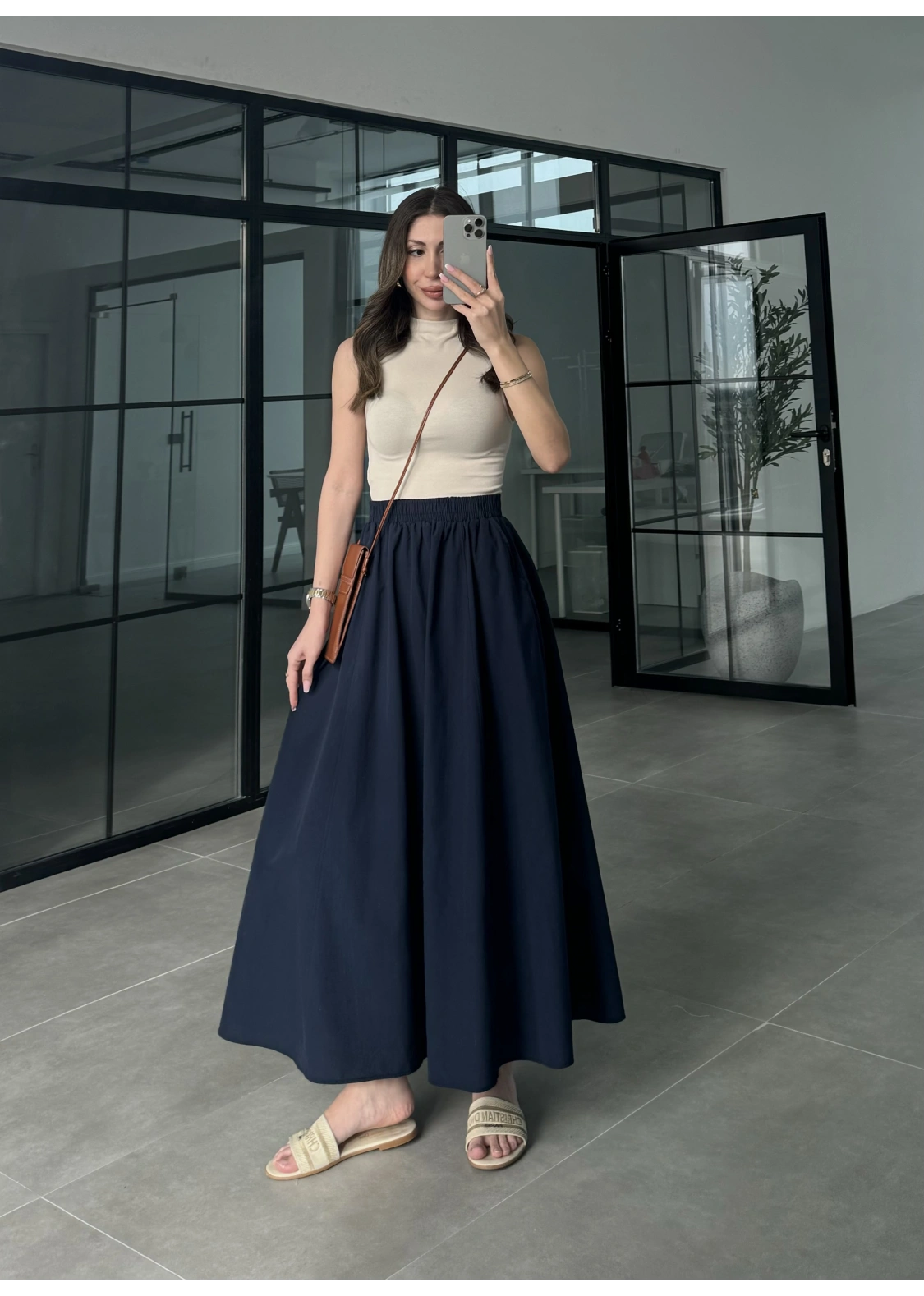 Poplin Kumaş Premium Lacivert Etek