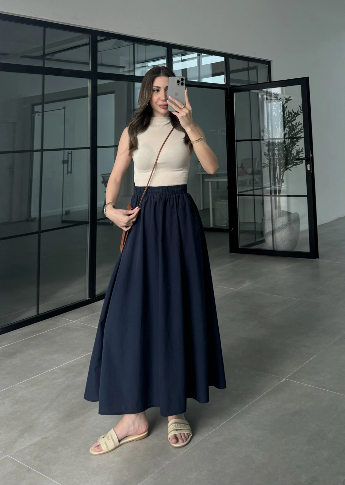 Poplin Kumaş Premium Lacivert Etek