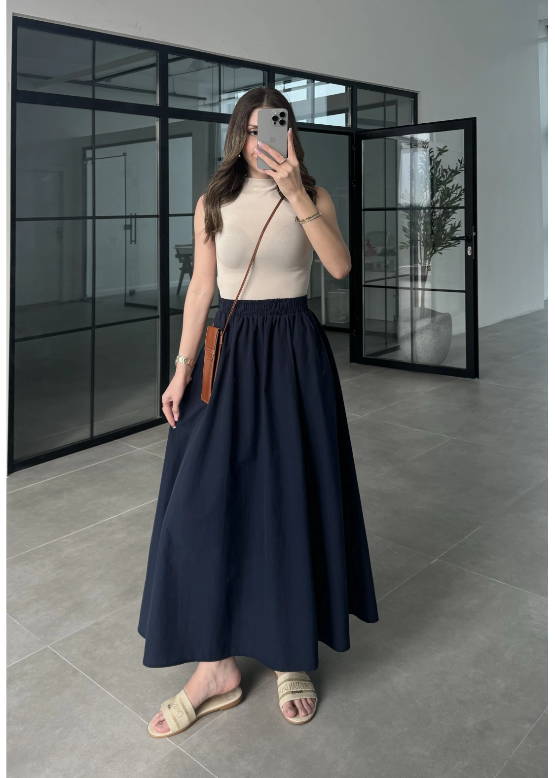 Poplin Kumaş Premium Lacivert Etek