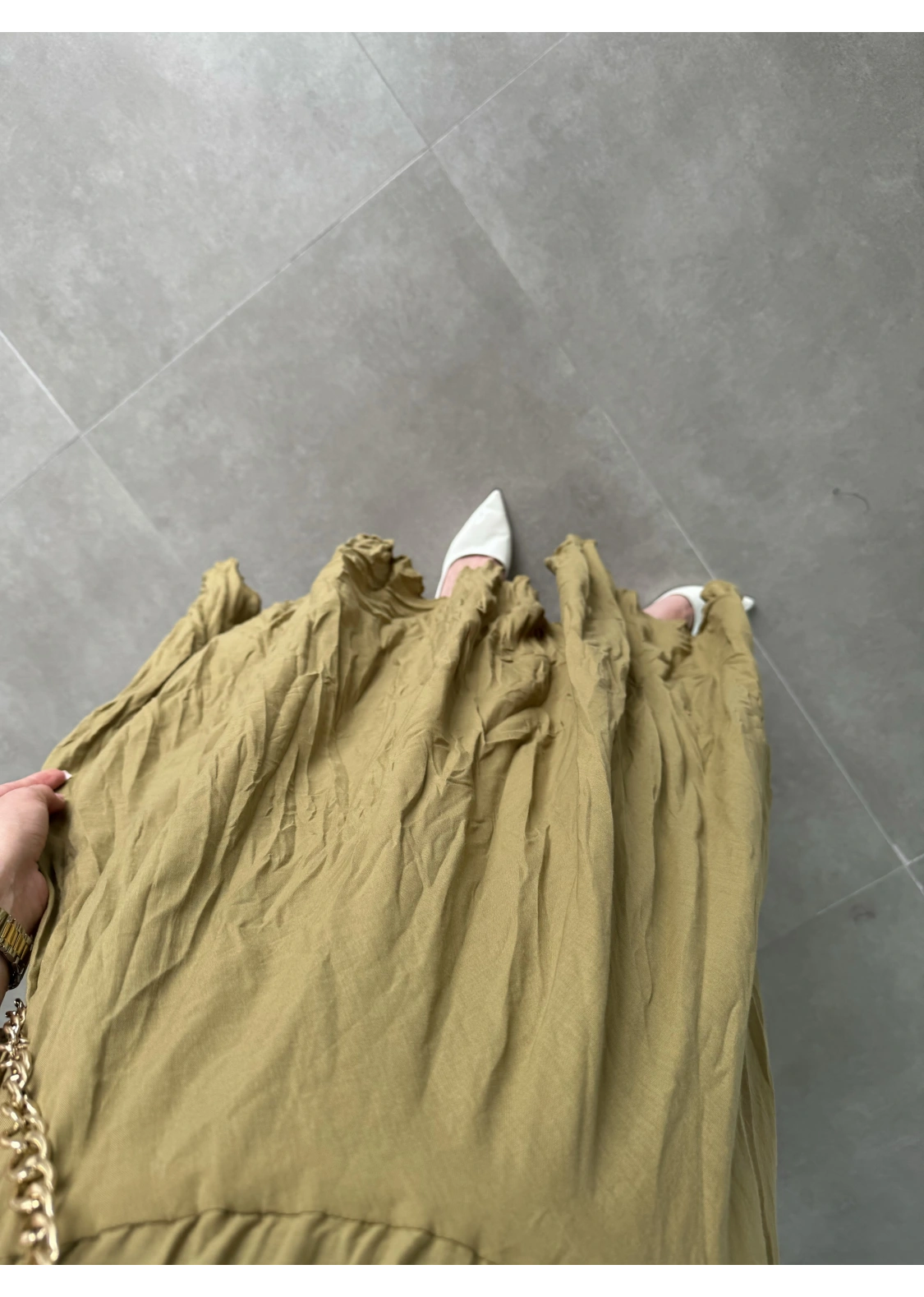 Vual Beli Lastikli Yağ Yeşili Kraş Etek