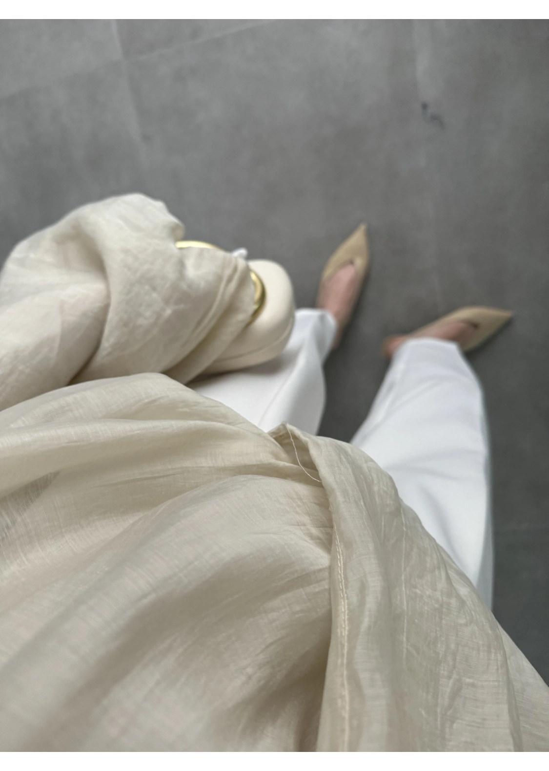 Kruvaze Vatkalı Tül Taş Bluz