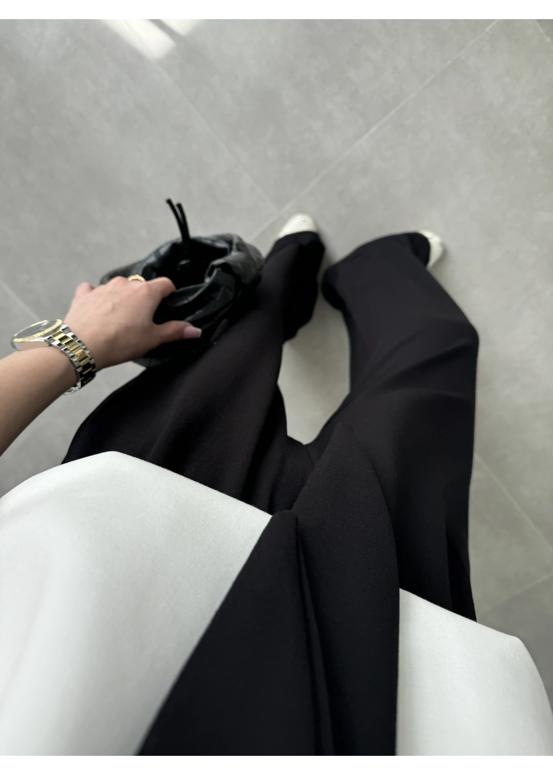 Oysh Kumaş Fular Detaylı Siyah Takım