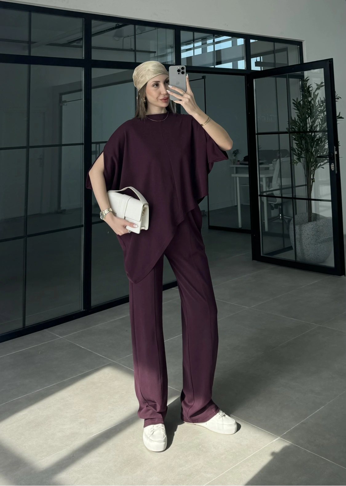 Çapraz Kesim Bordo Basic Takım