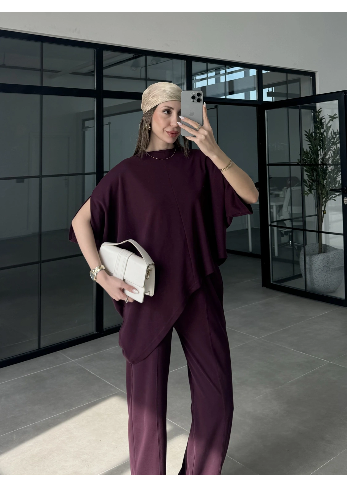 Çapraz Kesim Bordo Basic Takım