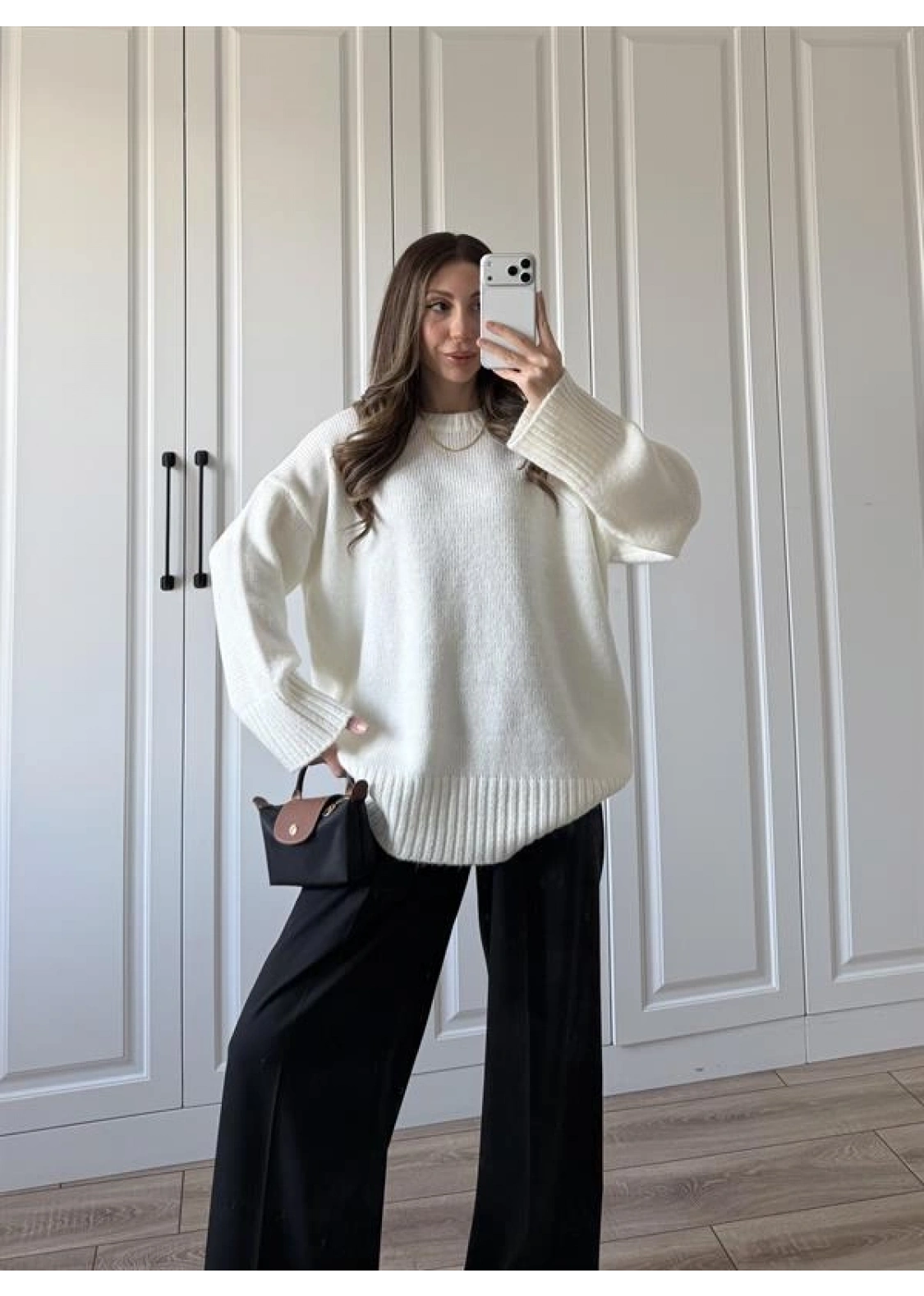 Alin Sık Dokuma Ekru Premium Kazak