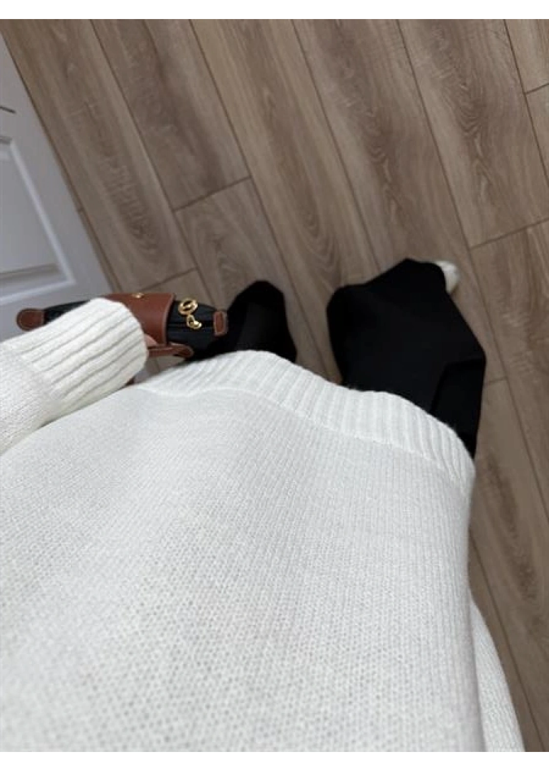 Alin Sık Dokuma Ekru Premium Kazak