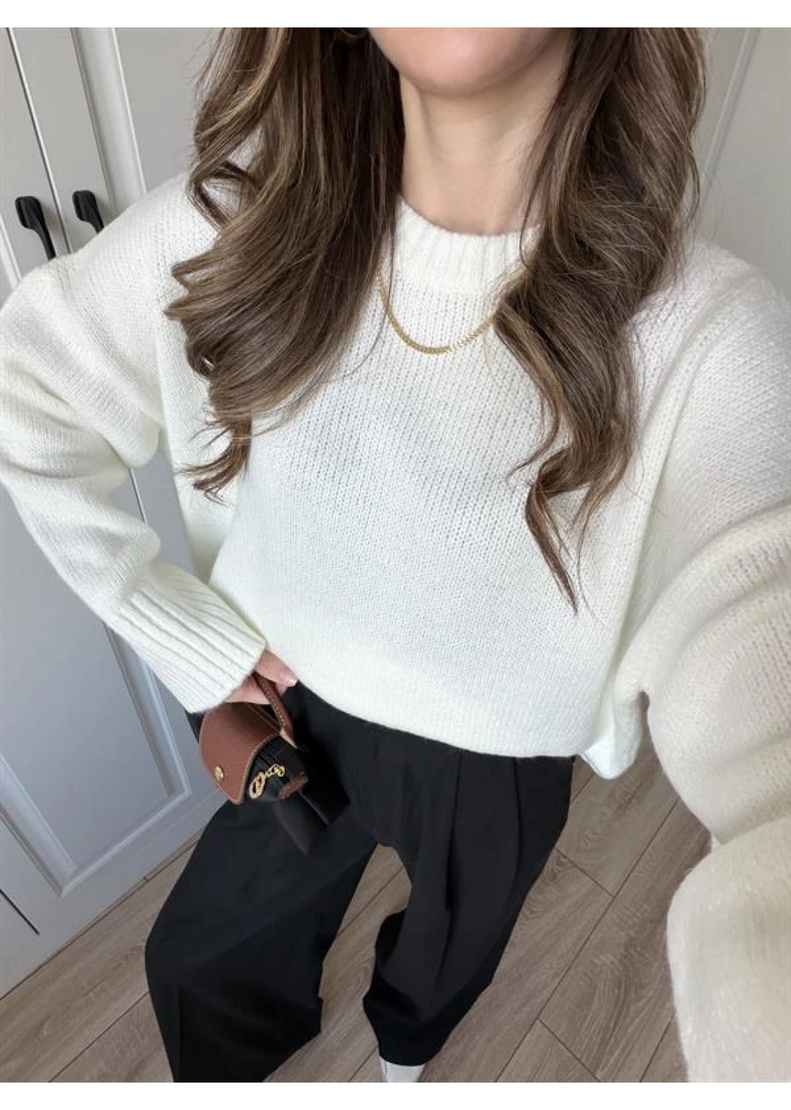 Alin Sık Dokuma Ekru Premium Kazak