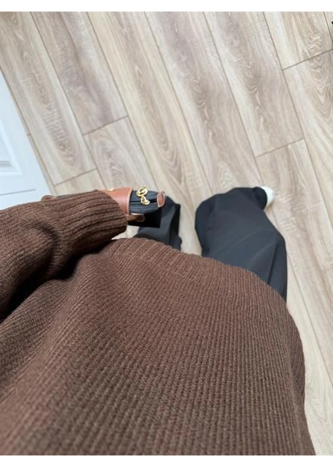 Alin Sık Dokuma Kahve Premium Kazak