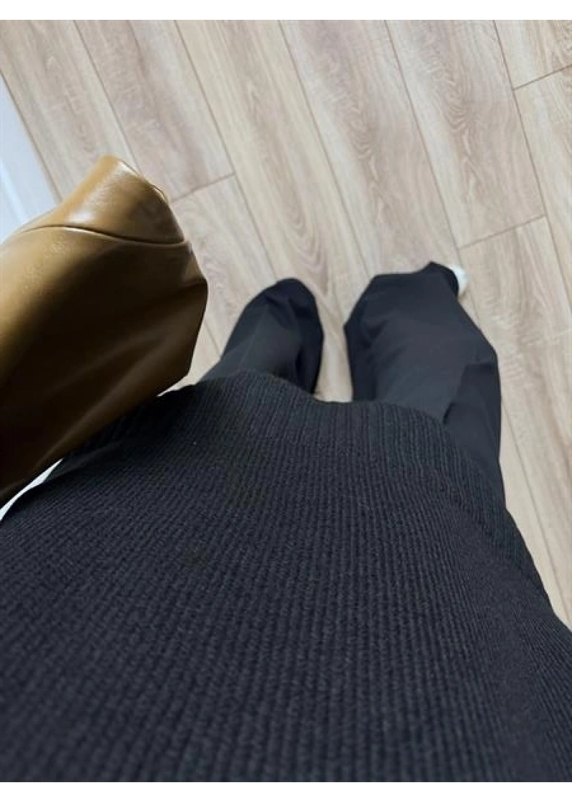 Alin Sık Dokuma Siyah Premium Kazak