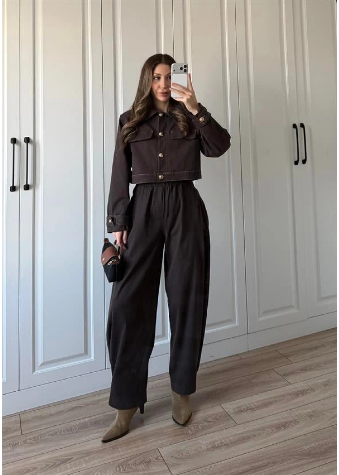 Anna Tasarım Premium İkili Kahve Kot Takım