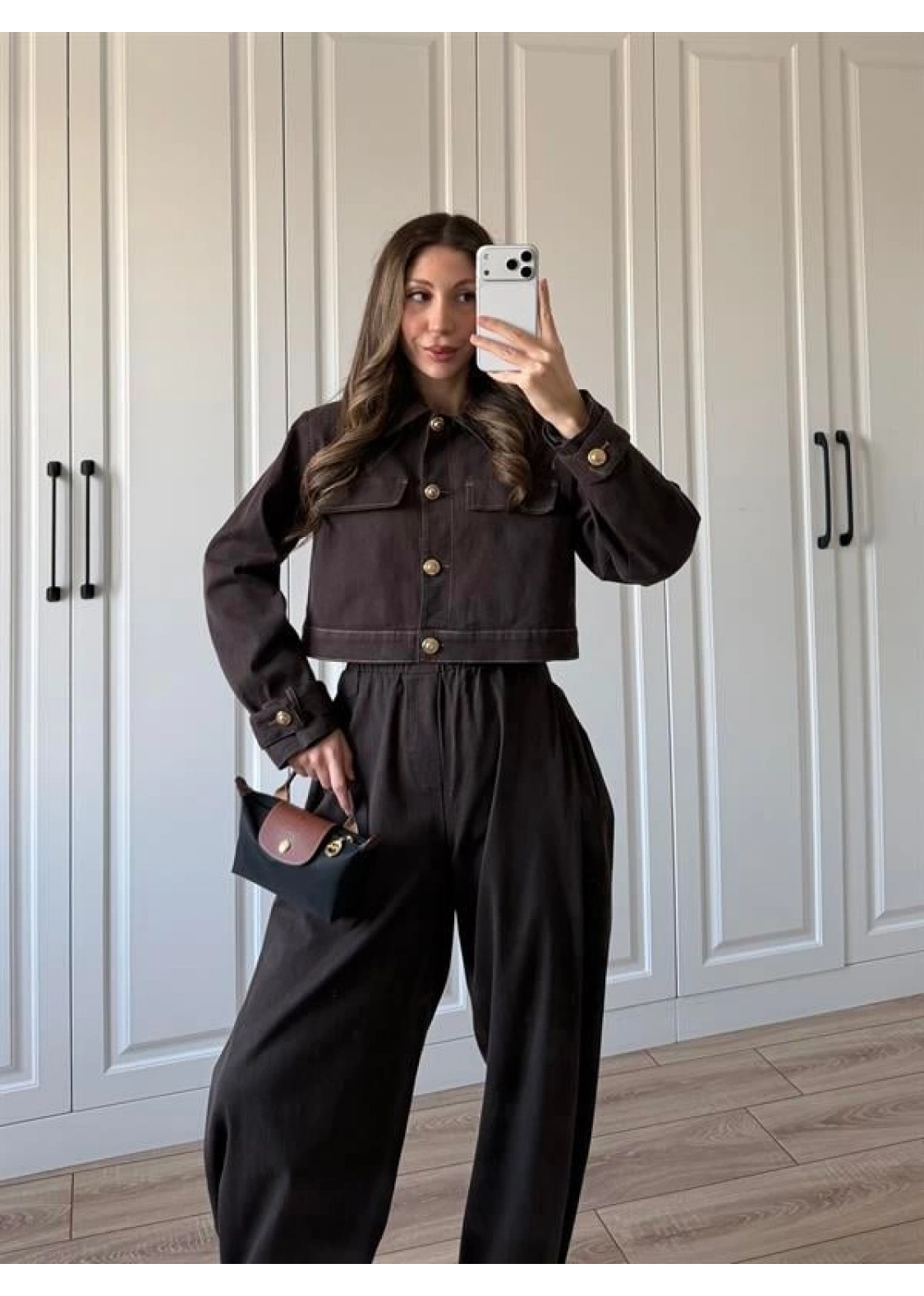 Anna Tasarım Premium İkili Kahve Kot Takım