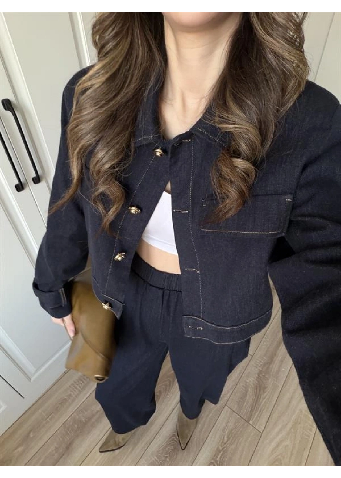 Anna Tasarım Premium İkili Koyu Kot Takım