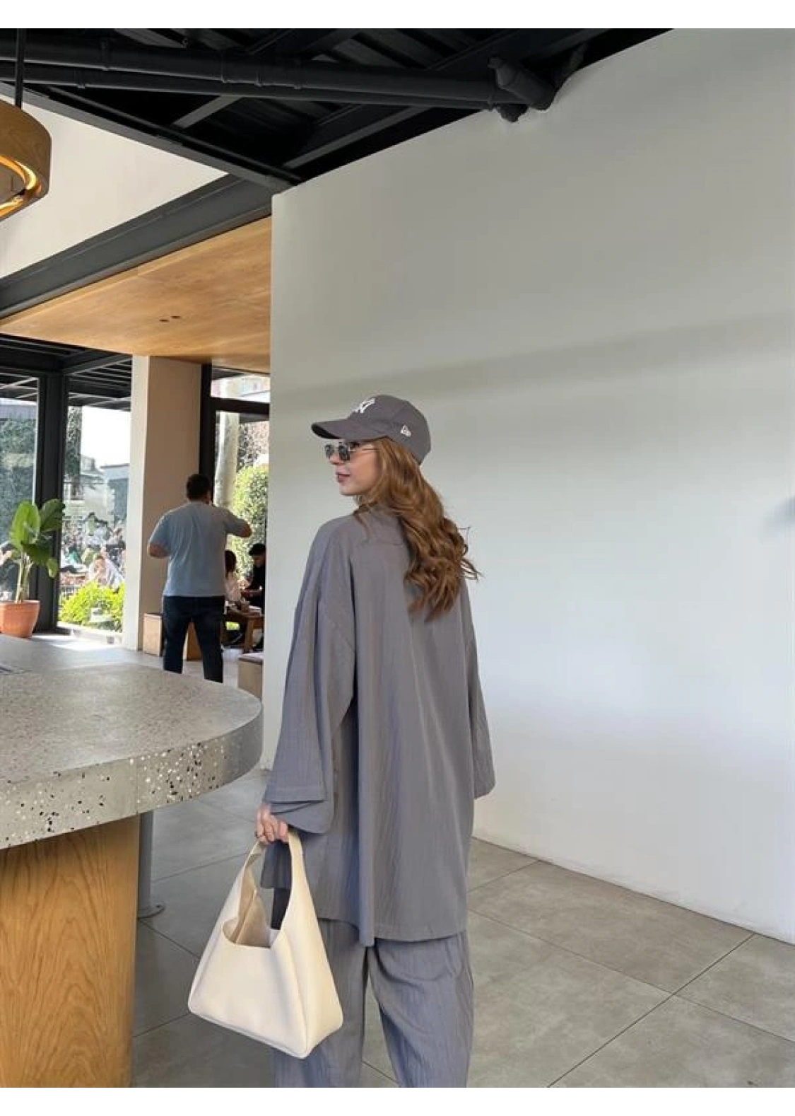 Antrasit Gofre Kimono Takım