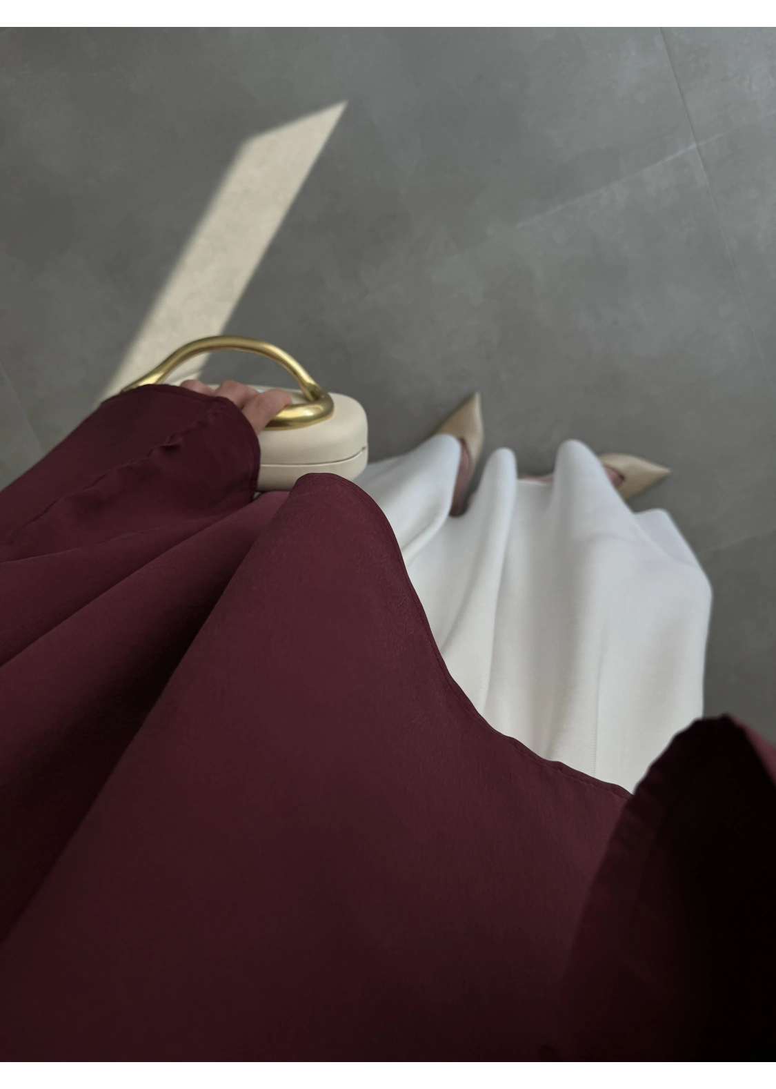 Asimetrik Modal Kumaş Bordo Bluz