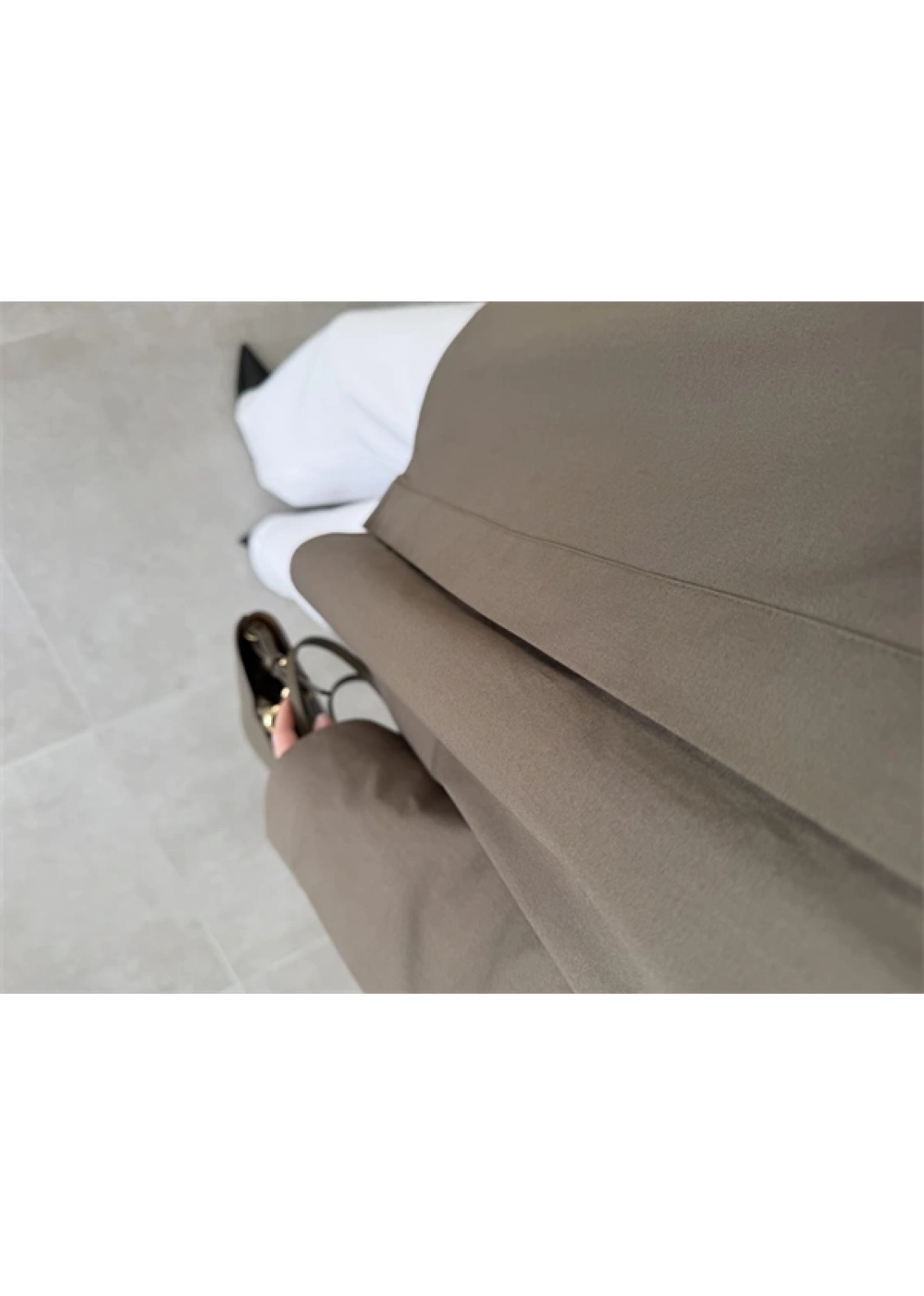 Asimetrik Yaka Oversize Haki Gömlek