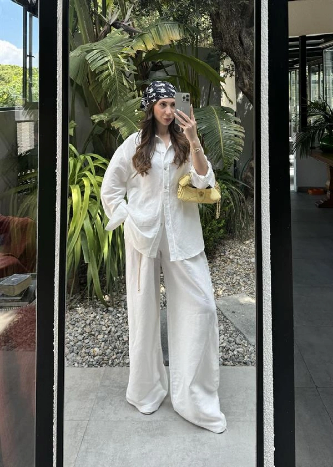 Atina Oversize Basic Beyaz Keten Takım