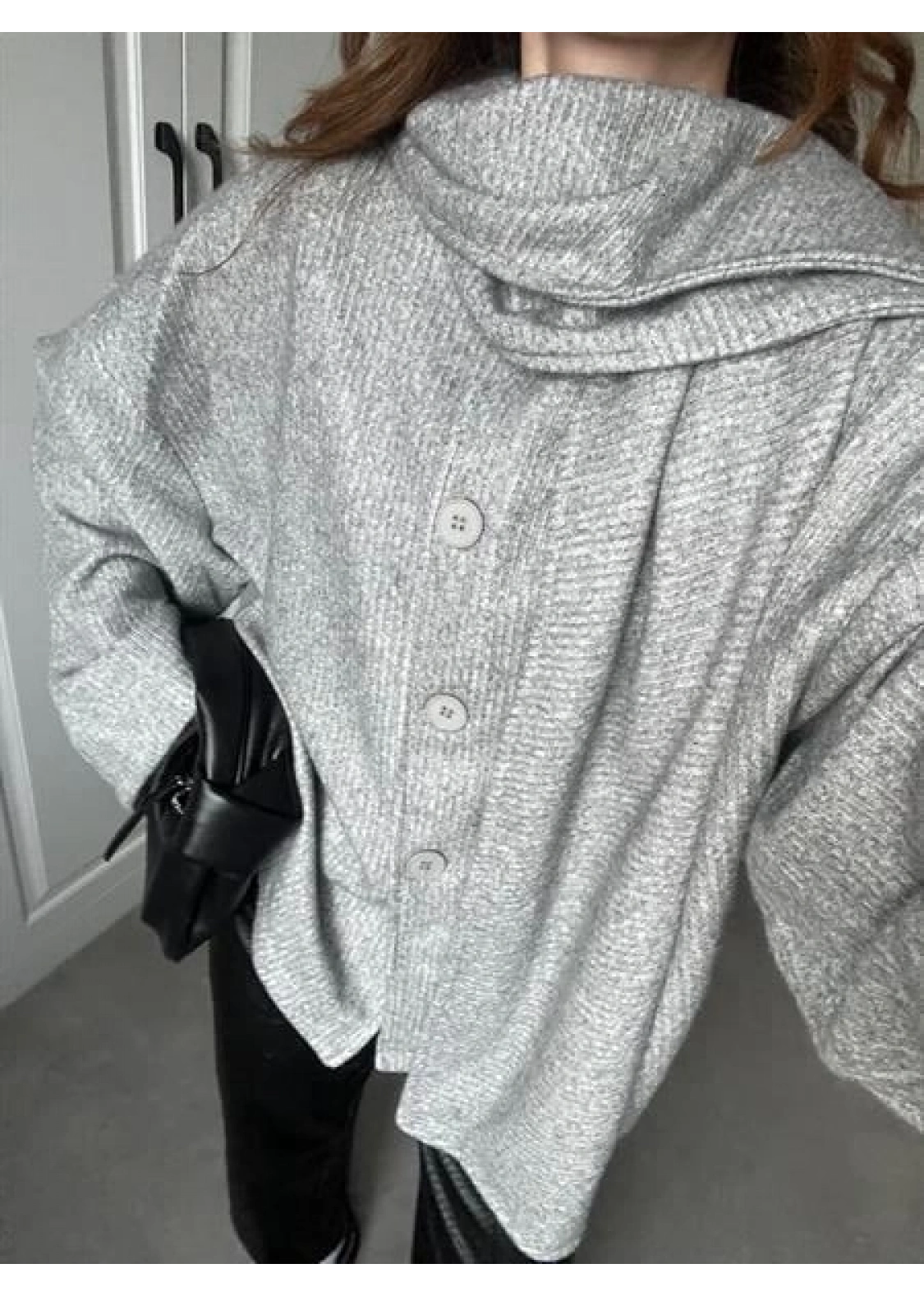 Atkılı Pinterest Gri Hırka