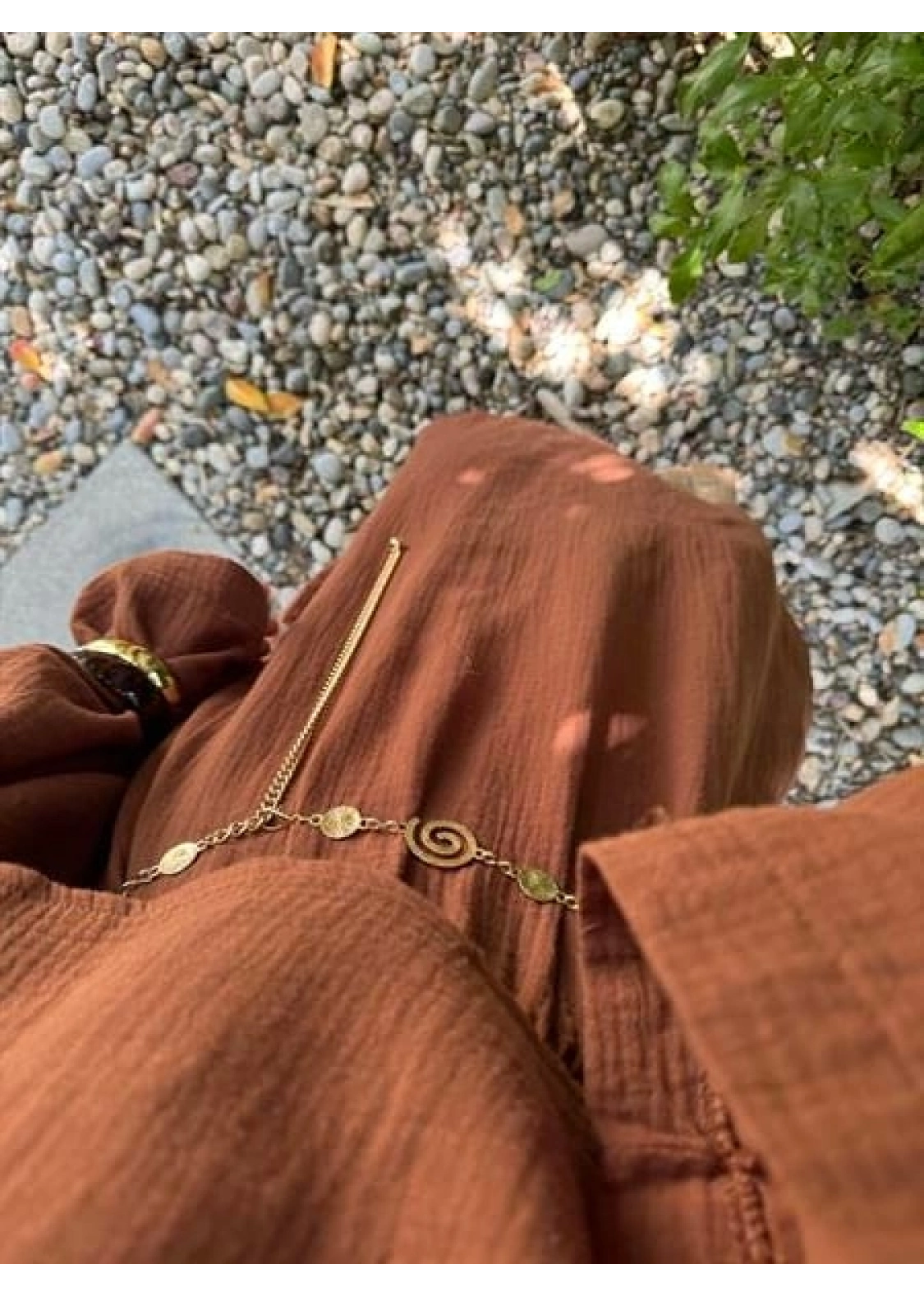 Bali Eteği Yırtmaçlı Müslin Kiremit Takım