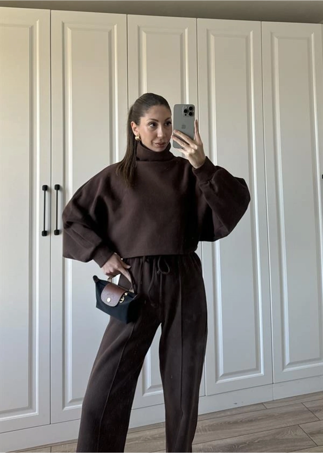 Balıkçı Yaka Kahve Triko Takım