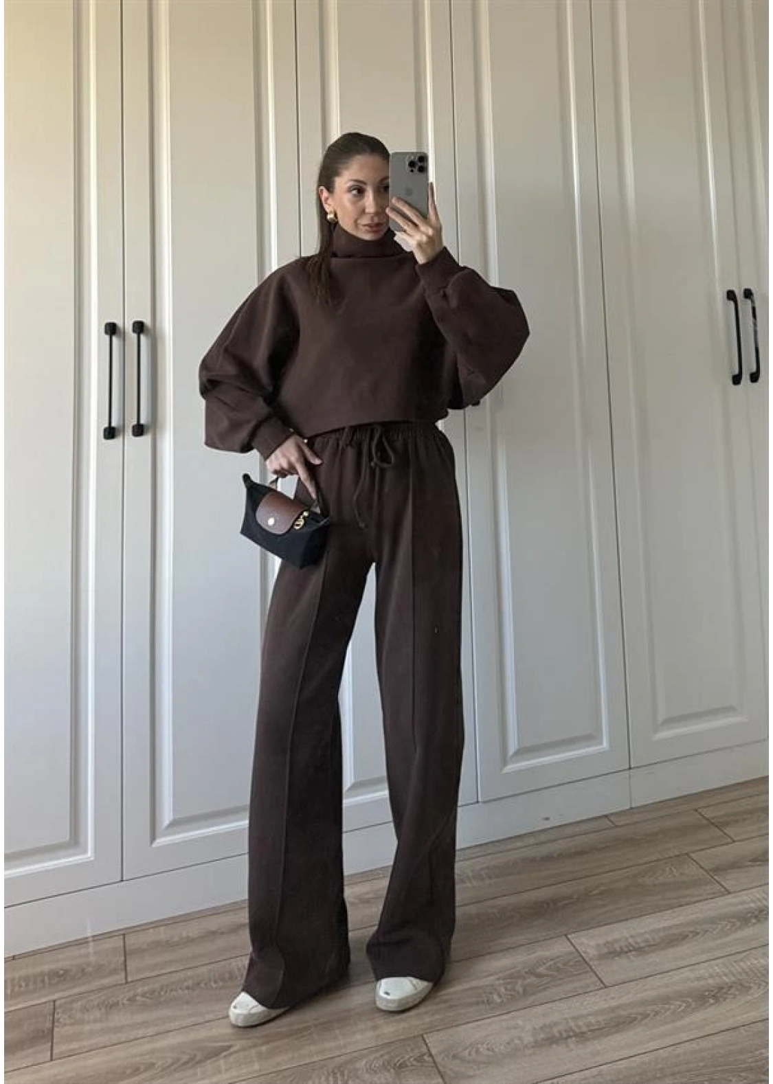 Balıkçı Yaka Kahve Triko Takım