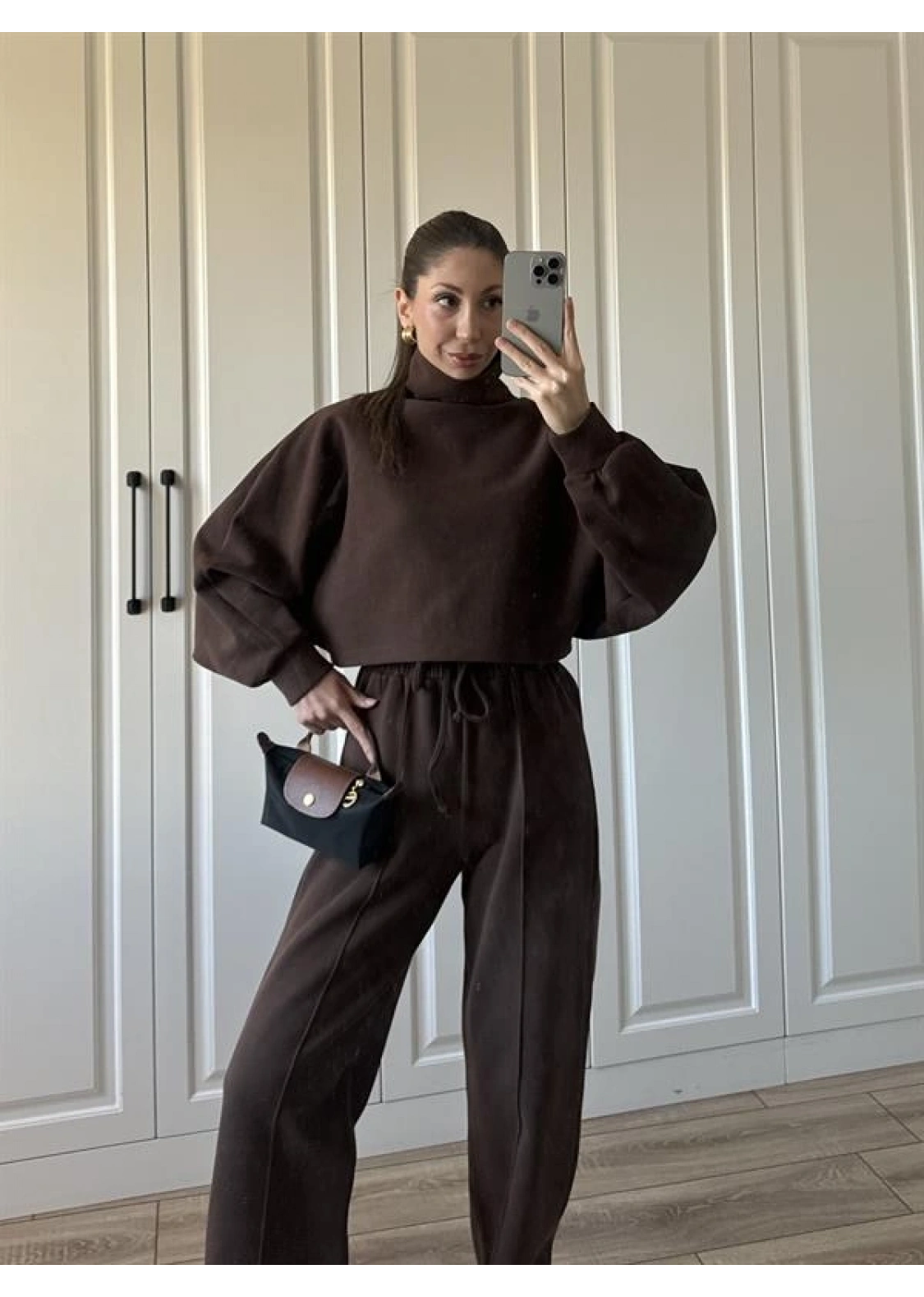 Balıkçı Yaka Kahve Triko Takım