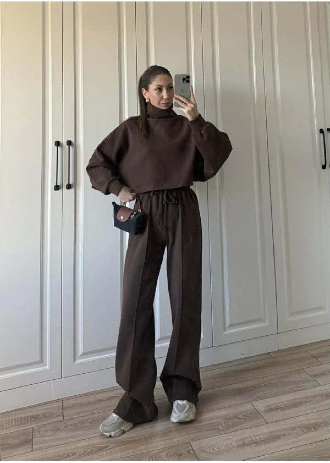 Balıkçı Yaka Kahve Triko Takım